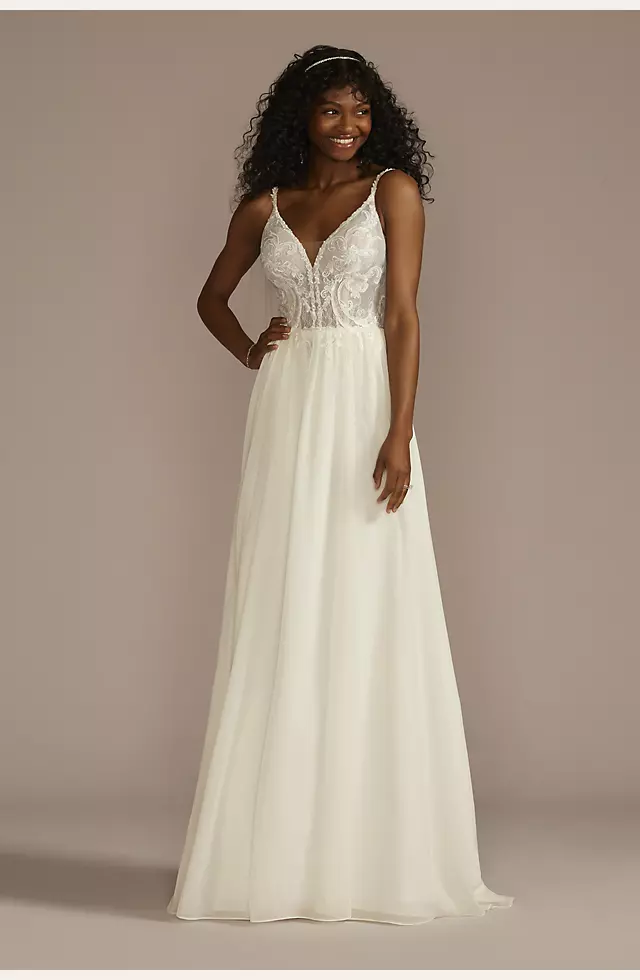 Sexy Spaghetti Strap Side Slit Lace Sequins Wedding Dress, WD3003 –  SposaBridal