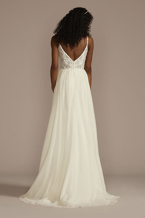 Lace Bodice Spaghetti Strap A-line Wedding Dress Image 5