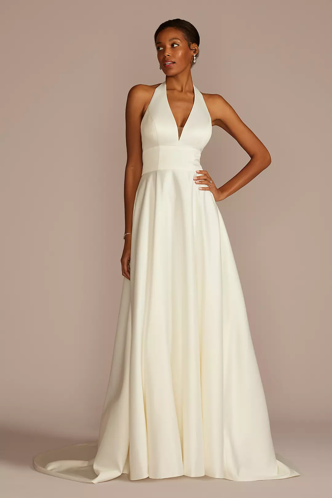 Halter Satin A-Line Wedding Dresses Halter Satin A-Line Wedding Dresses
