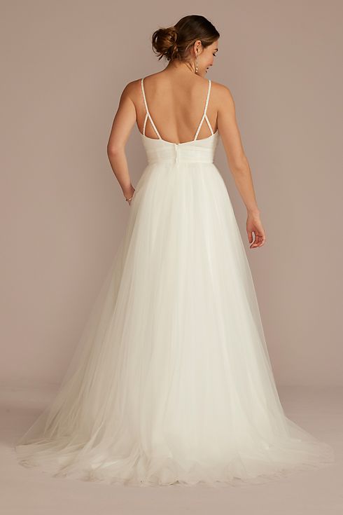 Beaded Strap Low Back Tulle A-Line Wedding Dress Image 2