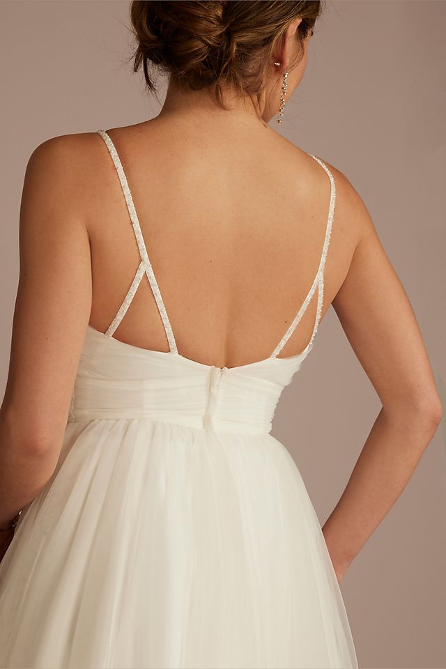 Beaded Strap Low Back Tulle A-Line Wedding Dress Image 5