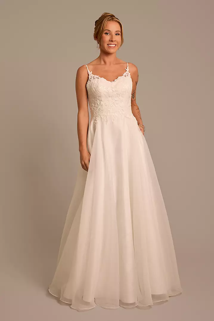 Organza A Line White Wedding Dress with Bow Organza A Line White Wedding Dress with Bow