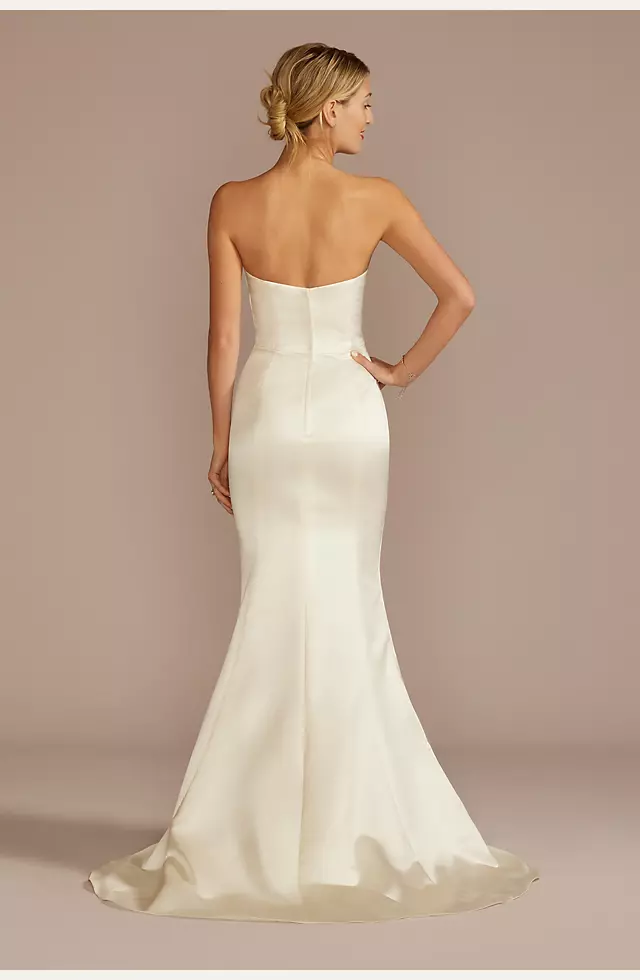 Satin Ruched Bodice Wedding Dress with Overskirt | David's Bridal