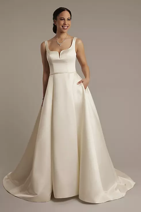 Satin Tank Ball Gown Wedding Dress Image 1