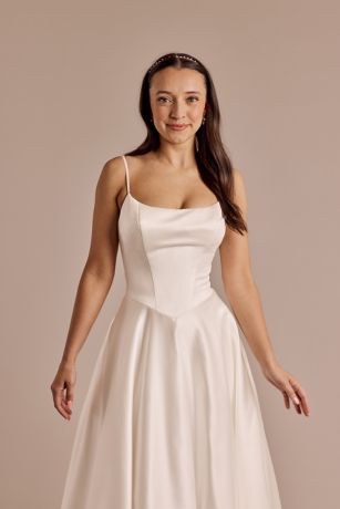 Spaghetti Strap Square Neck Ball Gown