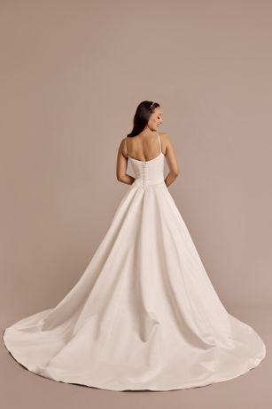 Spaghetti Strap Square Neck Ball Gown