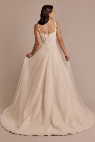 Pretty Wedding Dress Ball Gown Spaghetti Straps Satin Wedding Dresses Bridal Gowns DP1799