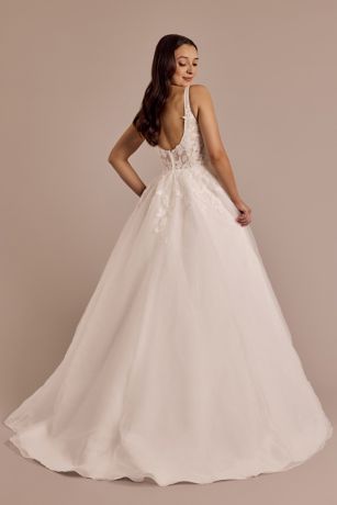 Illusion Bodice Square Neck Wedding Dress | David's Bridal