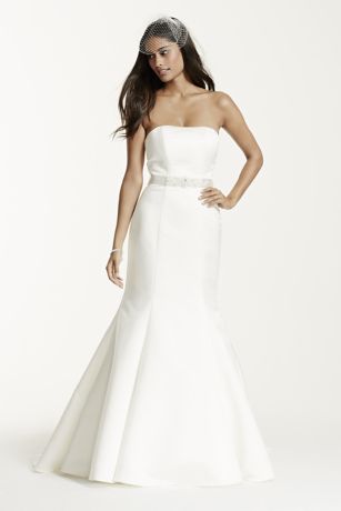 Petite Strapless Trumpet Gown With Ribbon Waist David s Bridal