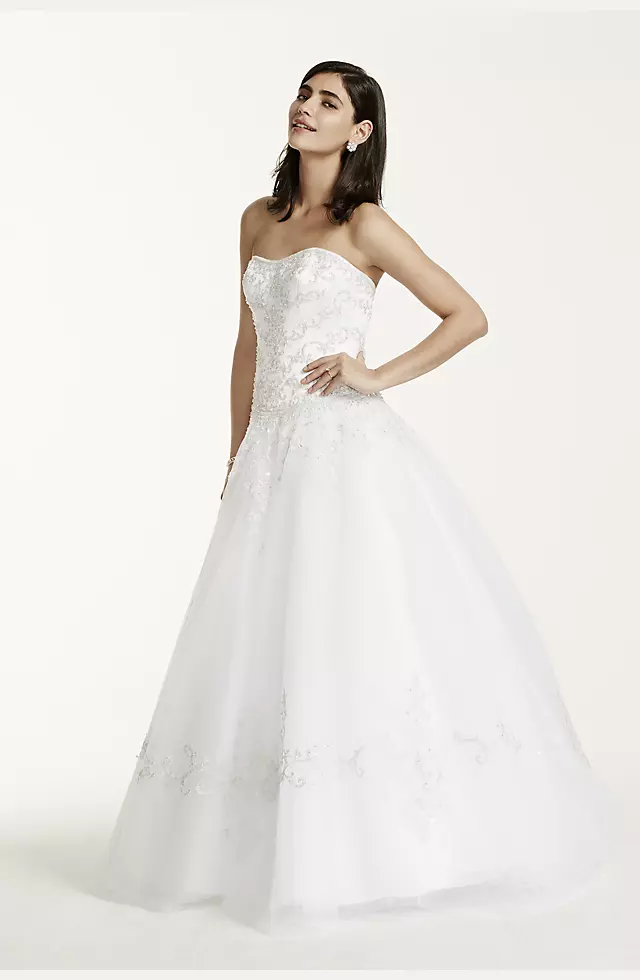 Strapless Tulle Wedding Dress with Satin Bodice Image