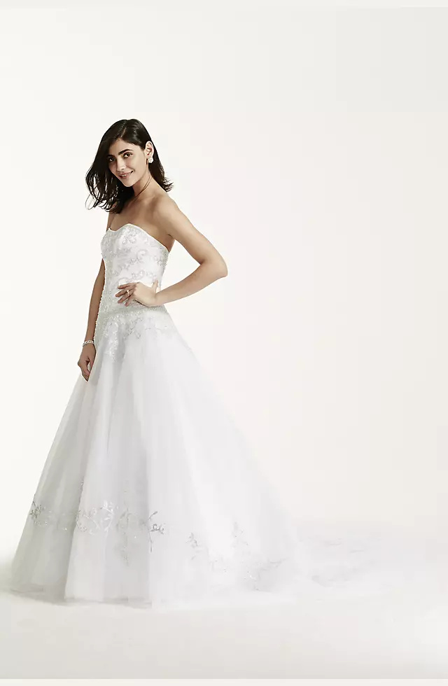 Strapless Tulle Wedding Dress with Satin Bodice Image 3