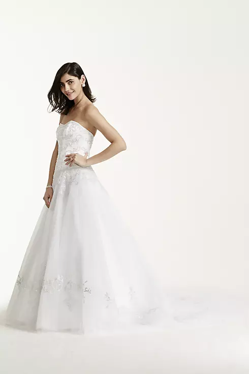 Strapless Tulle Wedding Dress with Satin Bodice Image 3