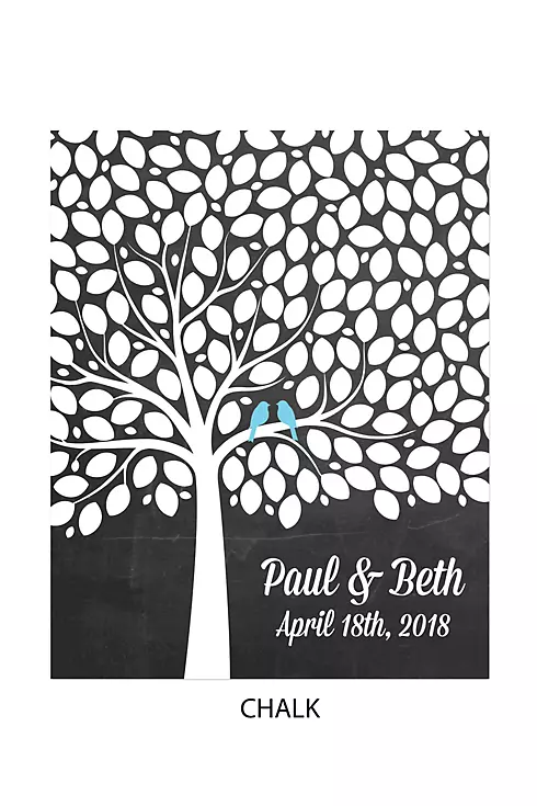 Personalized Lovebirds Tree Signature Guest Book Image 3