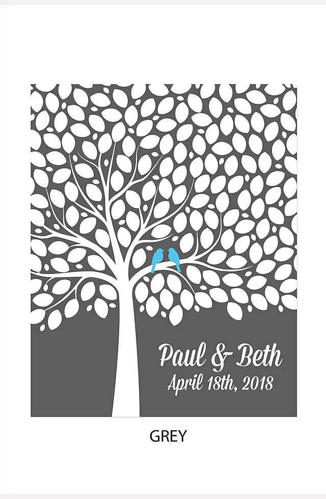 Personalized Lovebirds Tree Signature Guest Book Image 7