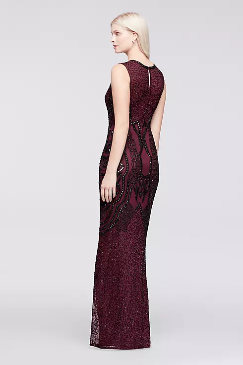 Beaded Long Dress with Cap Sleeves Image 2