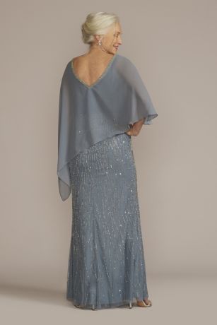 Simple V-neck Beaded Chiffon Dress Cabernet