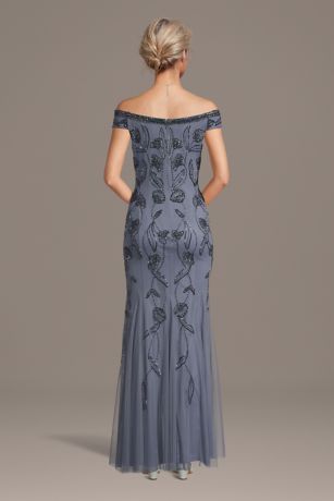 Off-the-Shoulder Beaded Mermaid Dress | David's Bridal