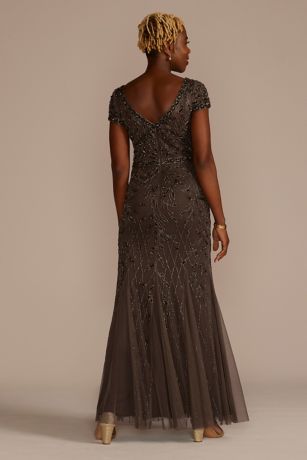 22509 Beaded V-neck Sheath Dress main image 1