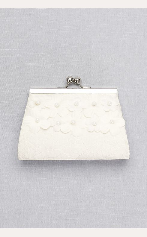 Girls Lace Purse with 3D Pearl Flowers