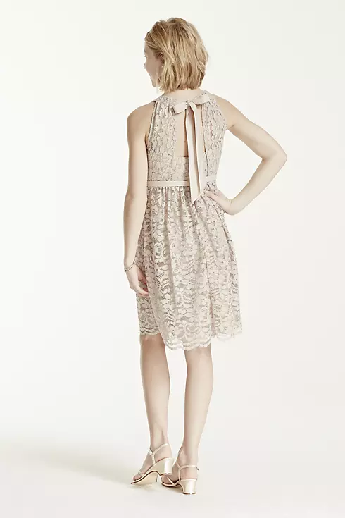 Sleeveless Lace Halter Dress with Back Tie Image 2