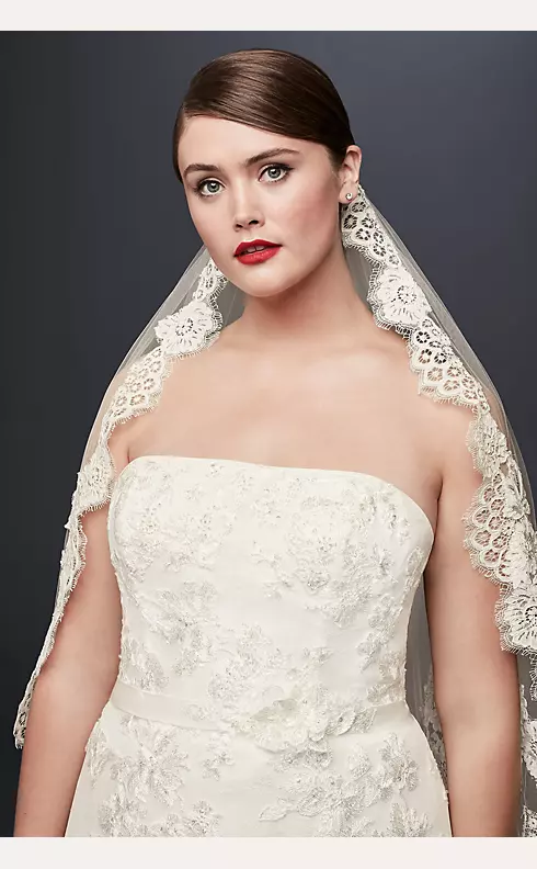Mid Veil with Trailing Lace | David's Bridal