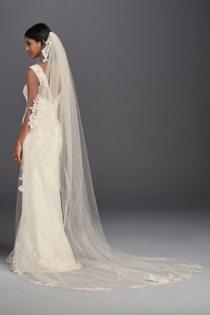Adora by Simona Wedding Veils - Lace Edge Cathedral Bridal Veil - Available in White and Ivory Ivory