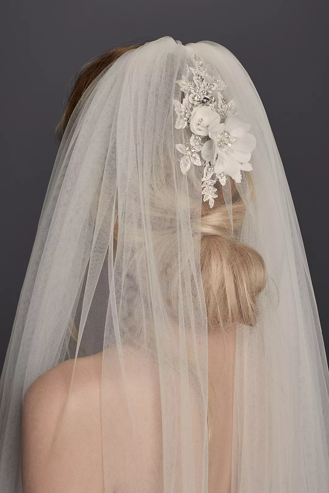 Two Tier Beaded and Lace Cathedral Veil Image 2