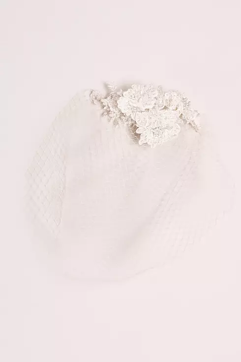 Blusher Veil with Beaded Lace Image 1
