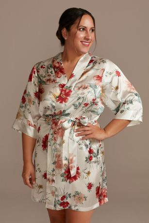 Floral Satin Getting Ready Robe