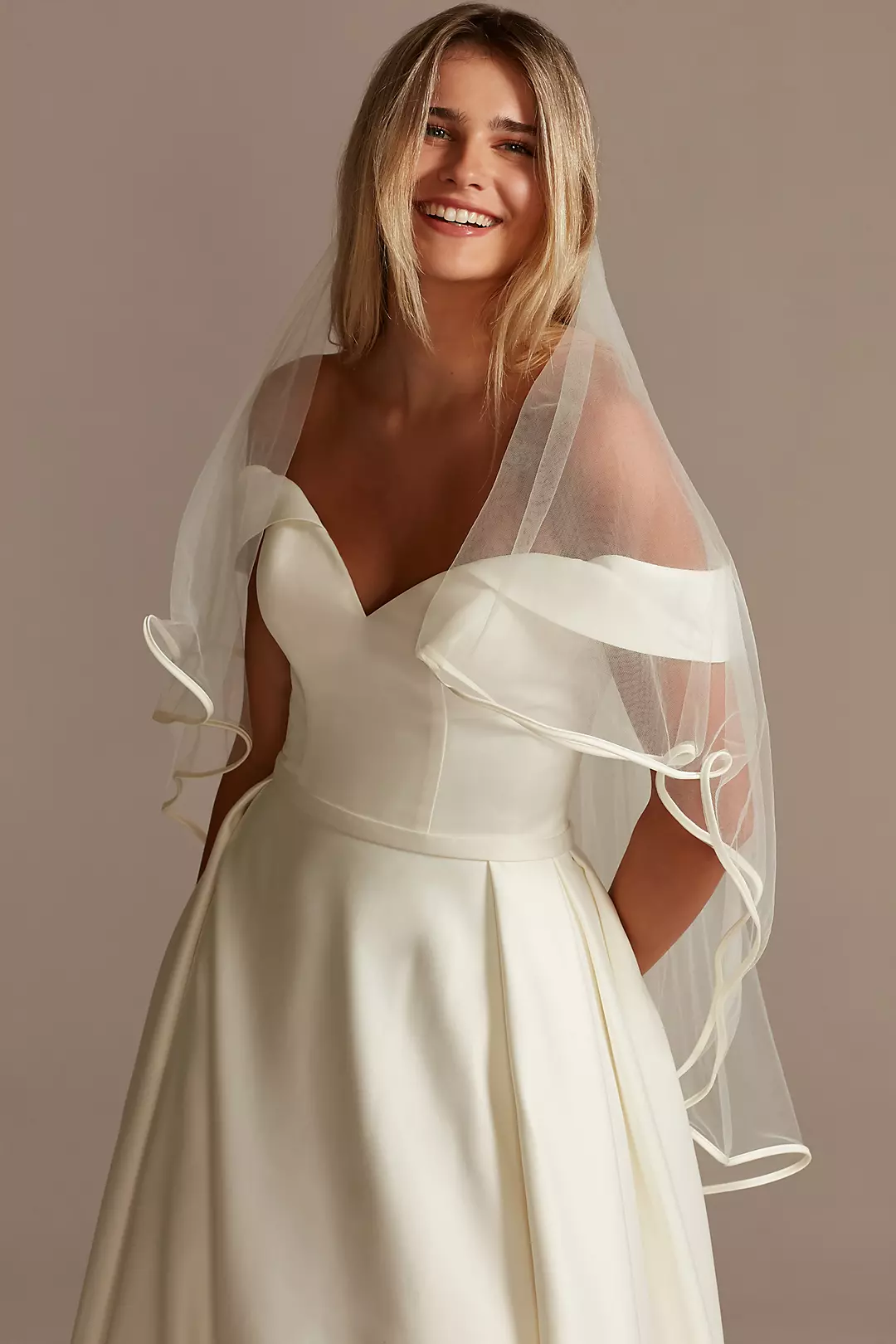 Adora by Simona Wedding Veils - Satin Edge Fingertip Length Bridal Veil