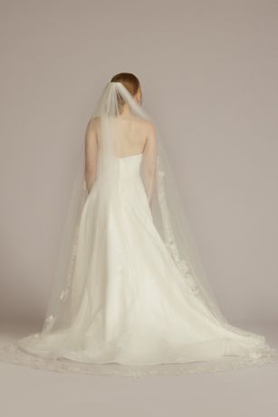 Beaded Floral Lace Edge Cathedral Veil