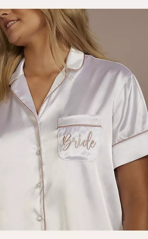 Bride Satin Short Pajama Set Image 3