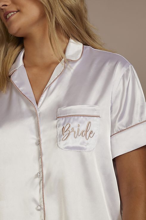 Bride Satin Short Pajama Set Image 3