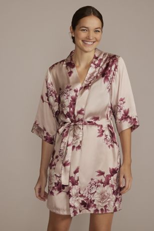 Dusty Pink Floral Bridal Party Robe