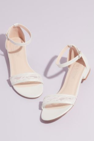 flat white sandals with ankle strap