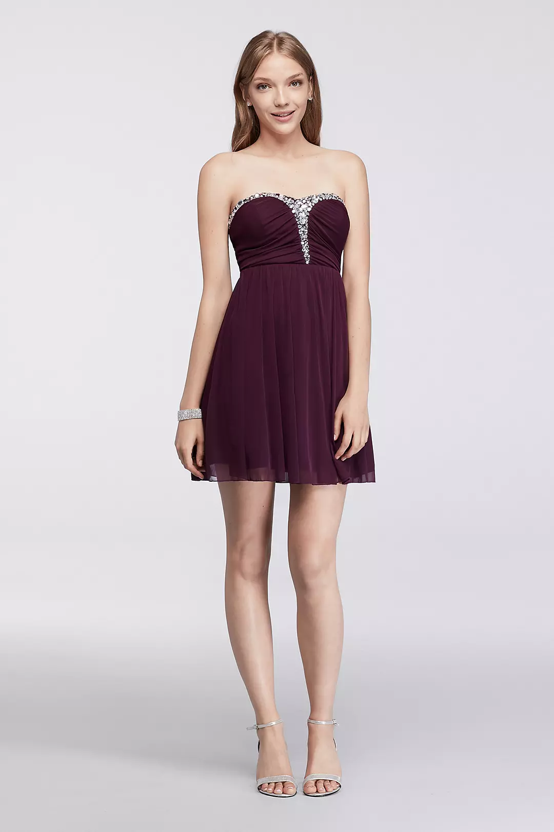 Strapless Dress with Sweetheart Crystal Bodice Image