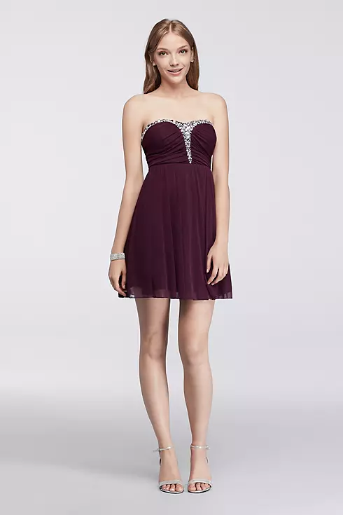 Strapless Dress with Sweetheart Crystal Bodice Image 1