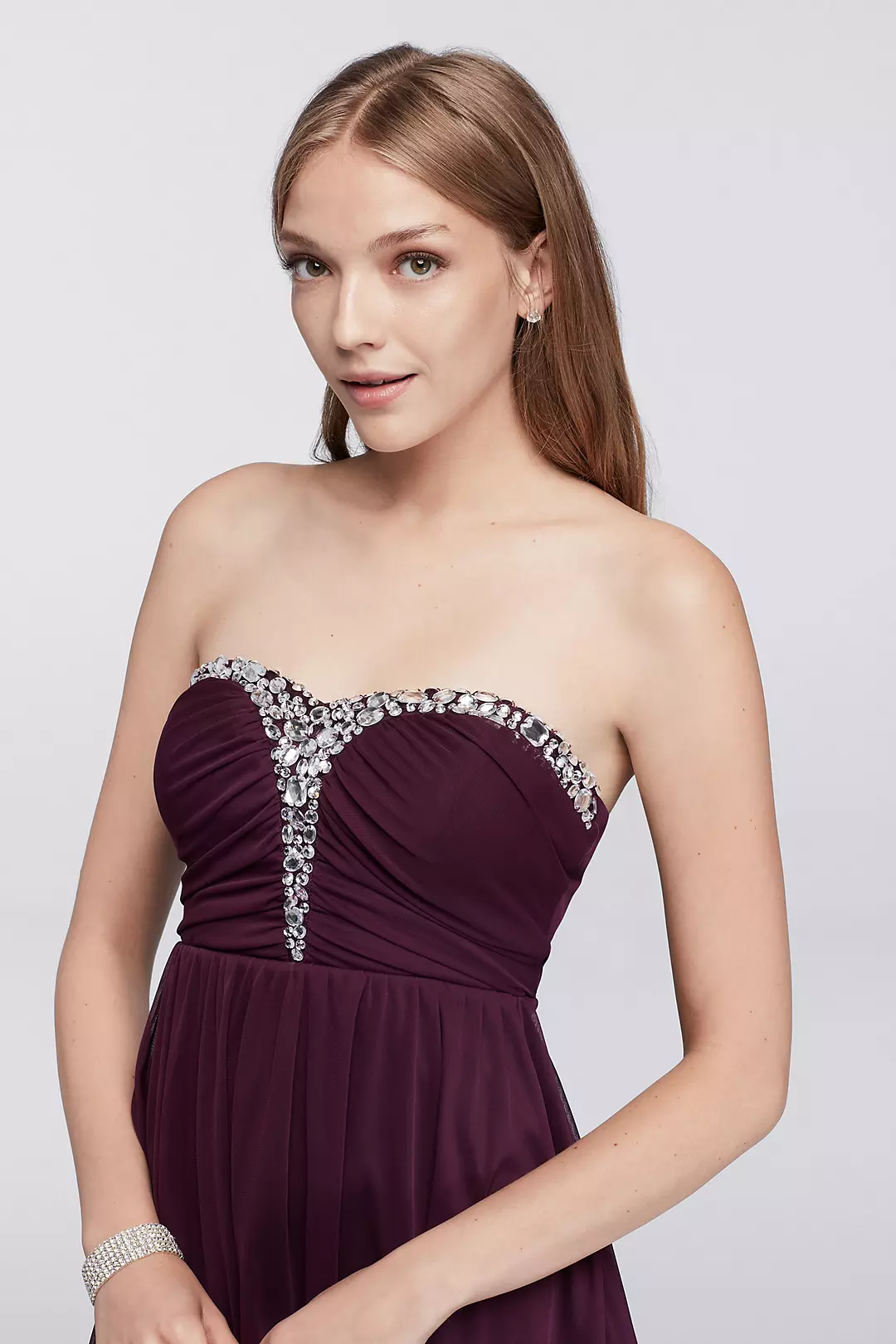 Strapless Dress with Sweetheart Crystal Bodice Image 3