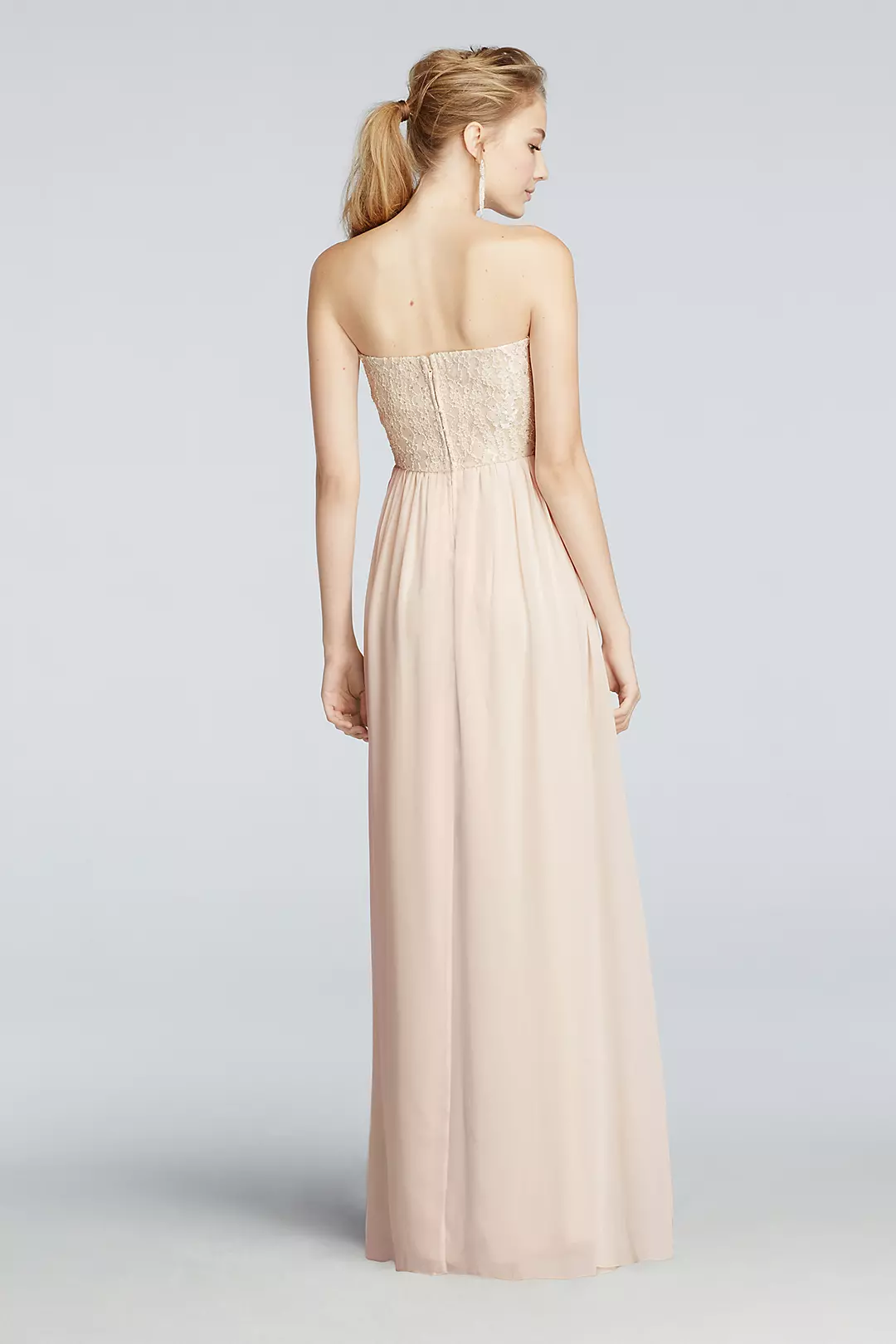 Strapless Chiffon Pastel Prom Dress  Image 2
