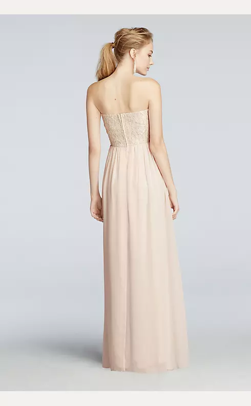 Strapless Chiffon Pastel Prom Dress  Image 2