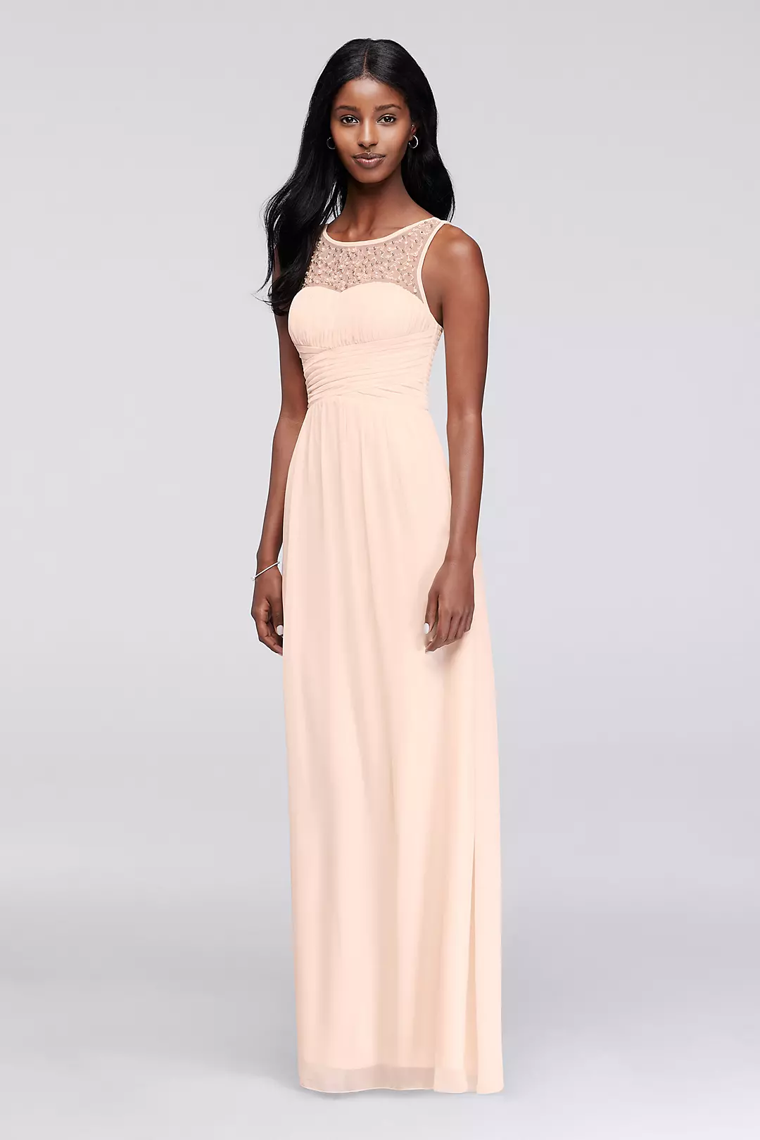 Sleeveless Prom Dress with Illusion Neckline Image