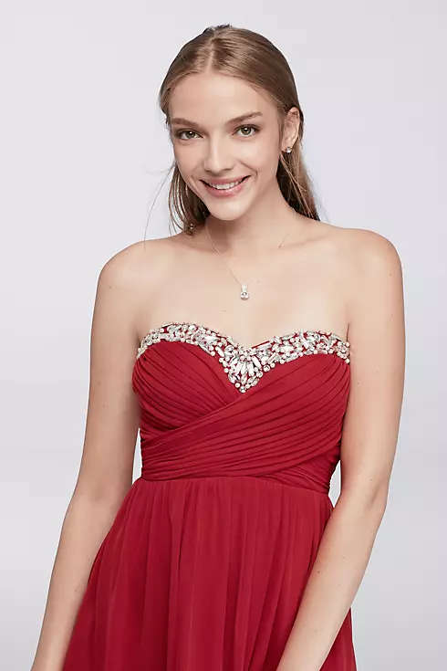 Short Dress with Crystal Beaded Neckline Image 3