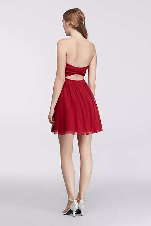 Short Dress with Crystal Beaded Neckline Image 2