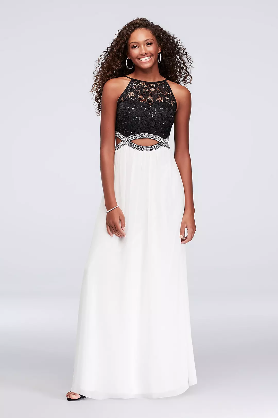 Sequin Lace and Chiffon Infinity Cutout Gown Image