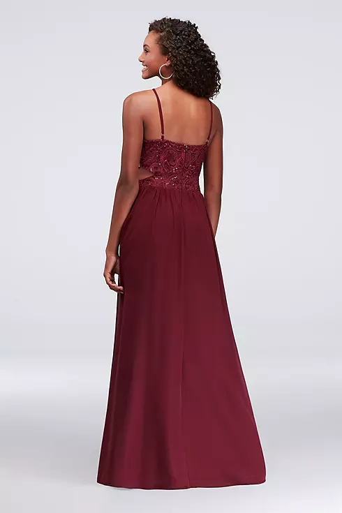 Infinity Cutout Sequin Lace and Chiffon Gown Image 2