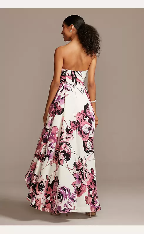 Strapless Floral High-Low Ball Gown Image 2