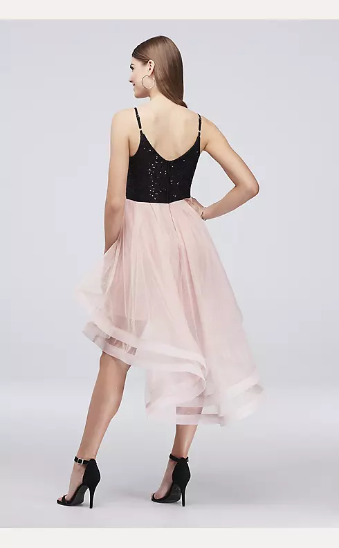 Sequin and Tulle Short Dress with Horsehair Trim Image 2