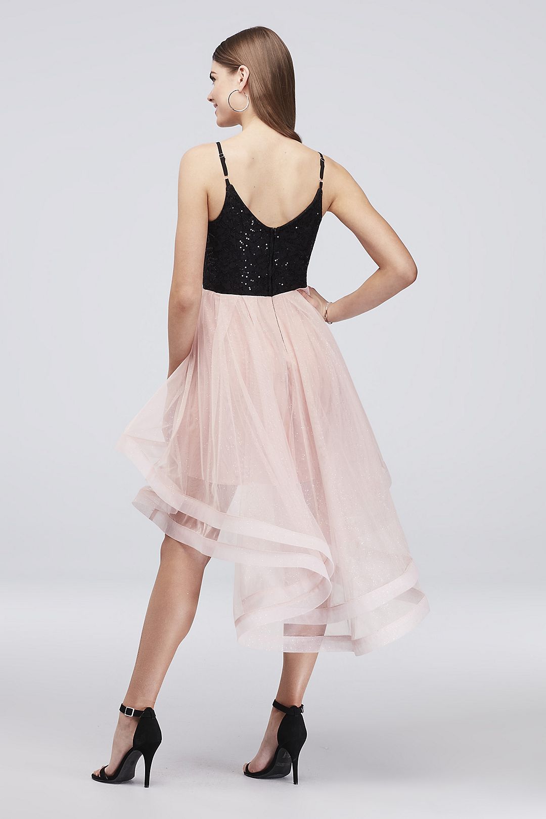 Sequin and Tulle Short Dress with Horsehair Trim Image 2