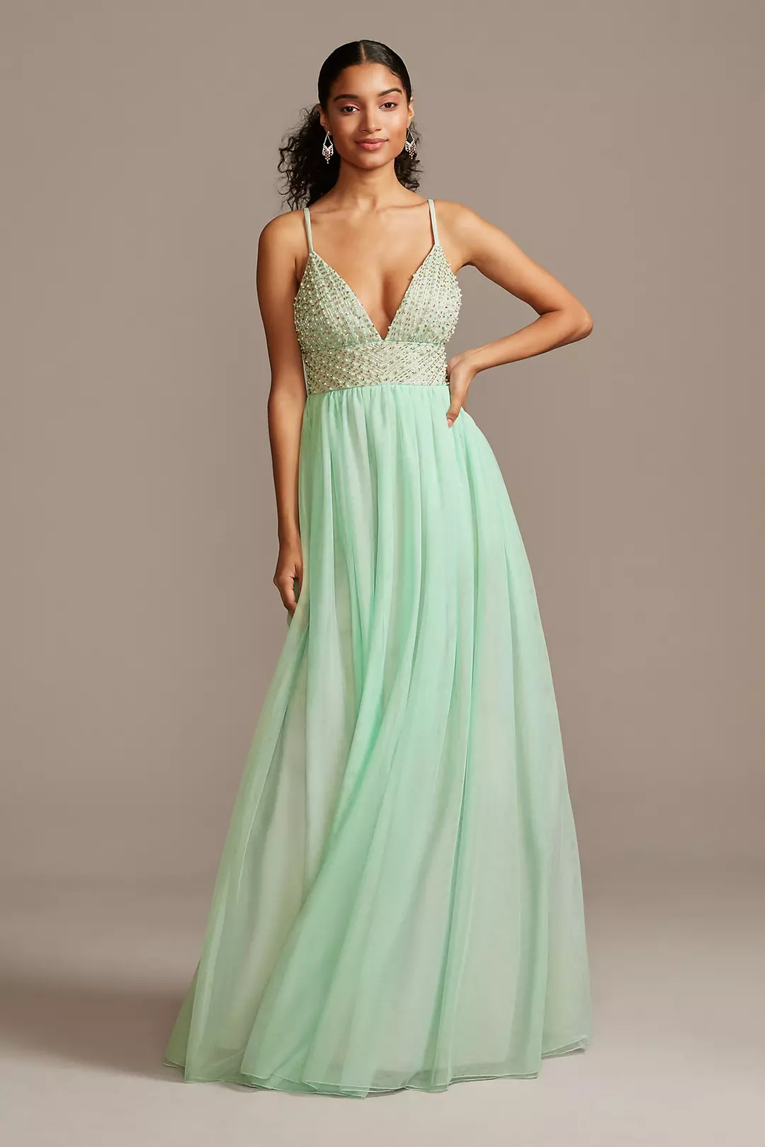 Embellished Gown with Pluging Beaded Bodice Image