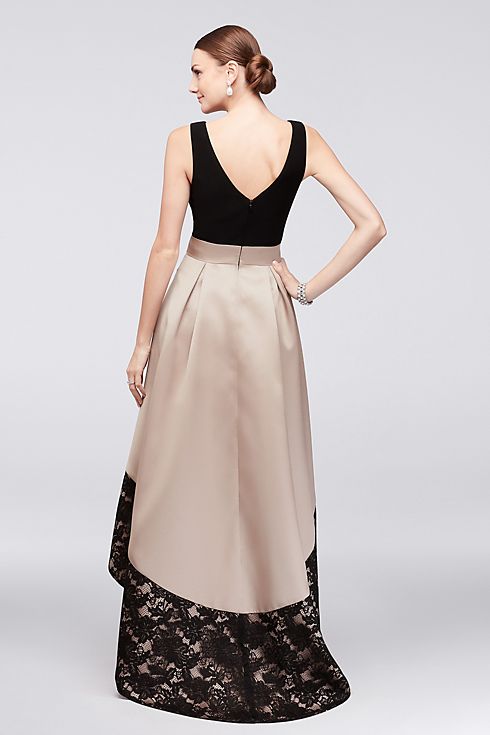 Mikado Ball Gown with Lace-Edge High-Low Skirt Image 4